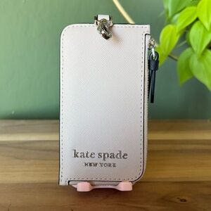 Kate Spade ♠️ Zip Card Case/ID Holder- Blush Pink | Saffiano Leather